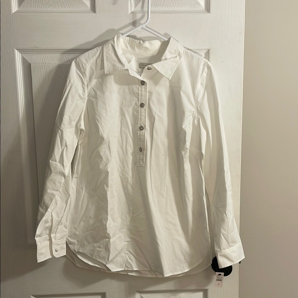Talbots White Button-Up Women's Top